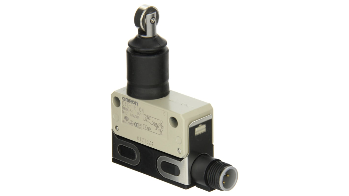 Omron Roller Plunger Limit Switch, 1CO, IP67, 125V ac Max, 5A Max