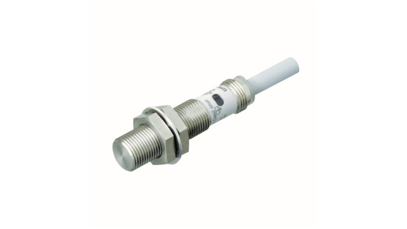Omron Inductive Barrel-Style Proximity Sensor, M12 x 1, 2 mm Detection, PNP Output, 12 → 24 V dc, IP67
