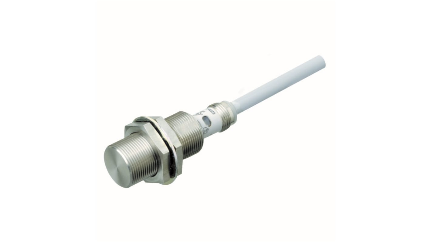 Omron Inductive Barrel-Style Proximity Sensor, M18 x 1, 5 mm Detection, PNP Output, 12 → 24 V dc, IP67