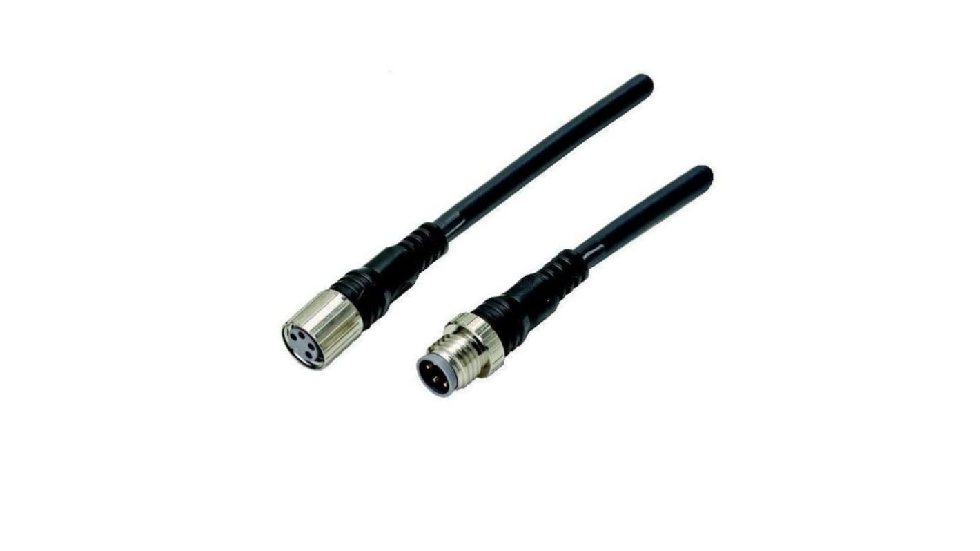 Cable de conexión Omron, con. A M8 Hembra, 3 polos, con. B M8 Macho, long. 2m