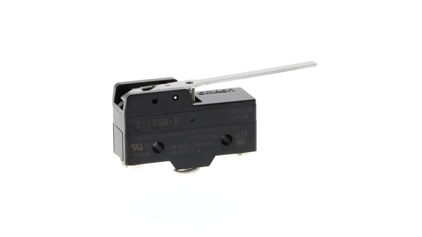 Omron Hinge Lever Limit Switch, IP00, SPDT, 500V ac Max, 15A Max