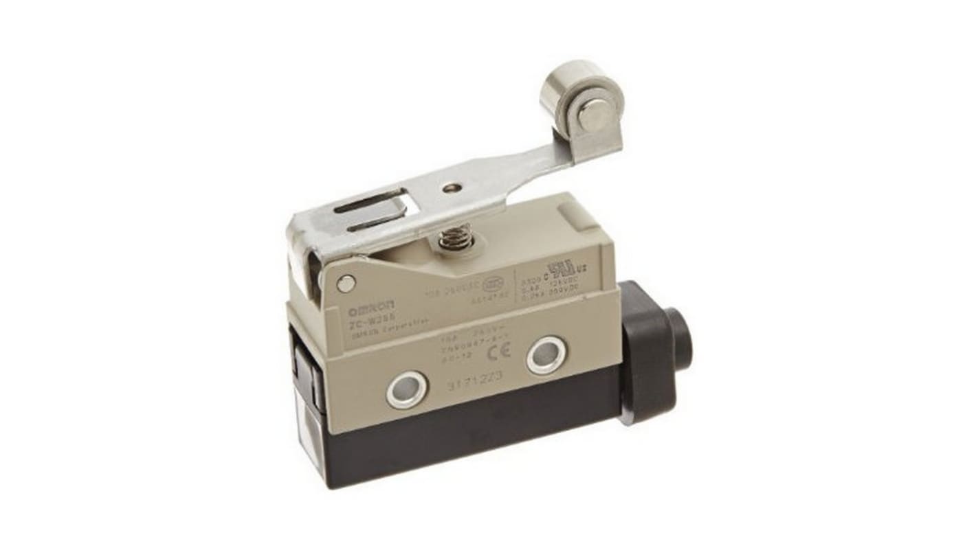 ZCW255 Omron Hinge Roller Lever Limit Switch, 1CO, IP67, SPDT, 250V