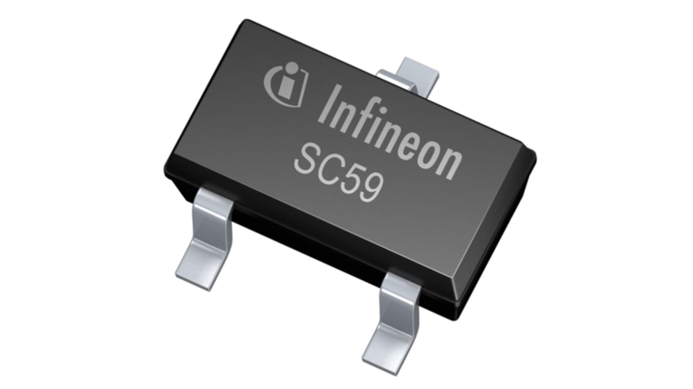 MOSFET Infineon, canale P, 0.8 Ω, 620 mA, SC-59, Montaggio superficiale