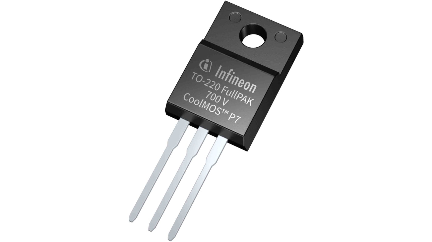 MOSFET Infineon, canale N, 0.75 Ω, 6,5 A, TO-220 FP, Su foro