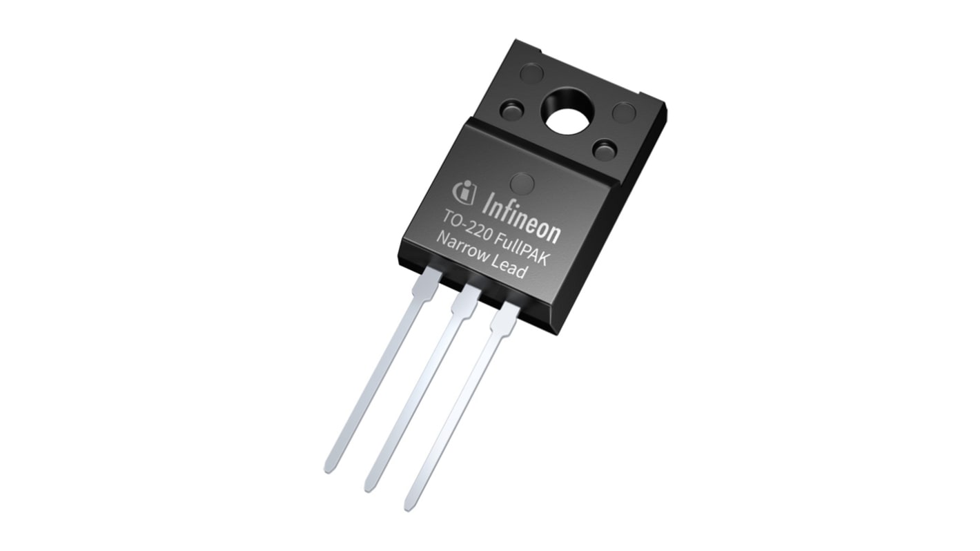 MOSFET Infineon, canale N, 0,36 Ω, 12,5 A, TO-220 FP, Su foro
