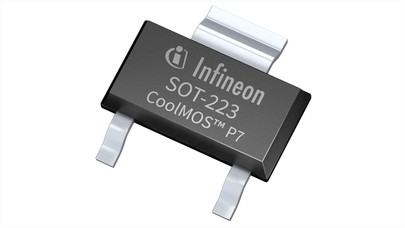 MOSFET Infineon, canale N, 0,36 Ω, 12,5 A, SOT-223, Montaggio superficiale