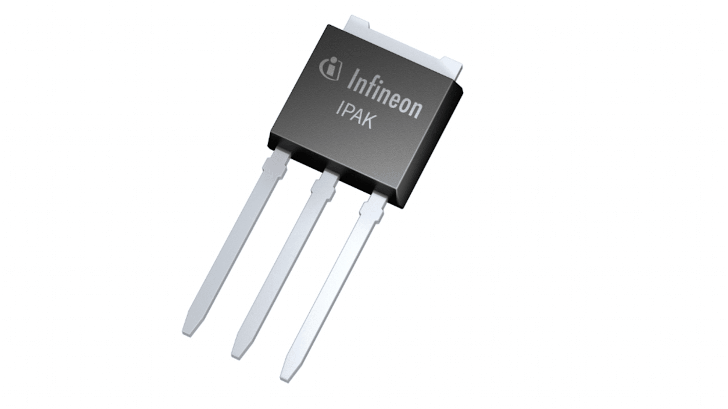 MOSFET Infineon IPU80R900P7AKMA1, VDSS 800 V, ID 6 A, IPAK (TO-251) de 3 pines