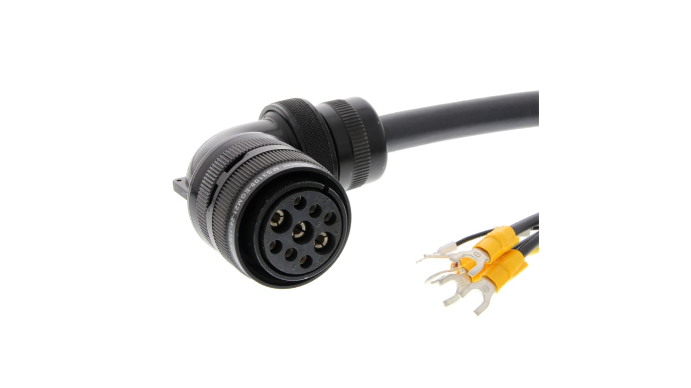 Omron Cable for Use with G5 series servo motor, 5m Length, 5 kW, 3-Phase, 400 V