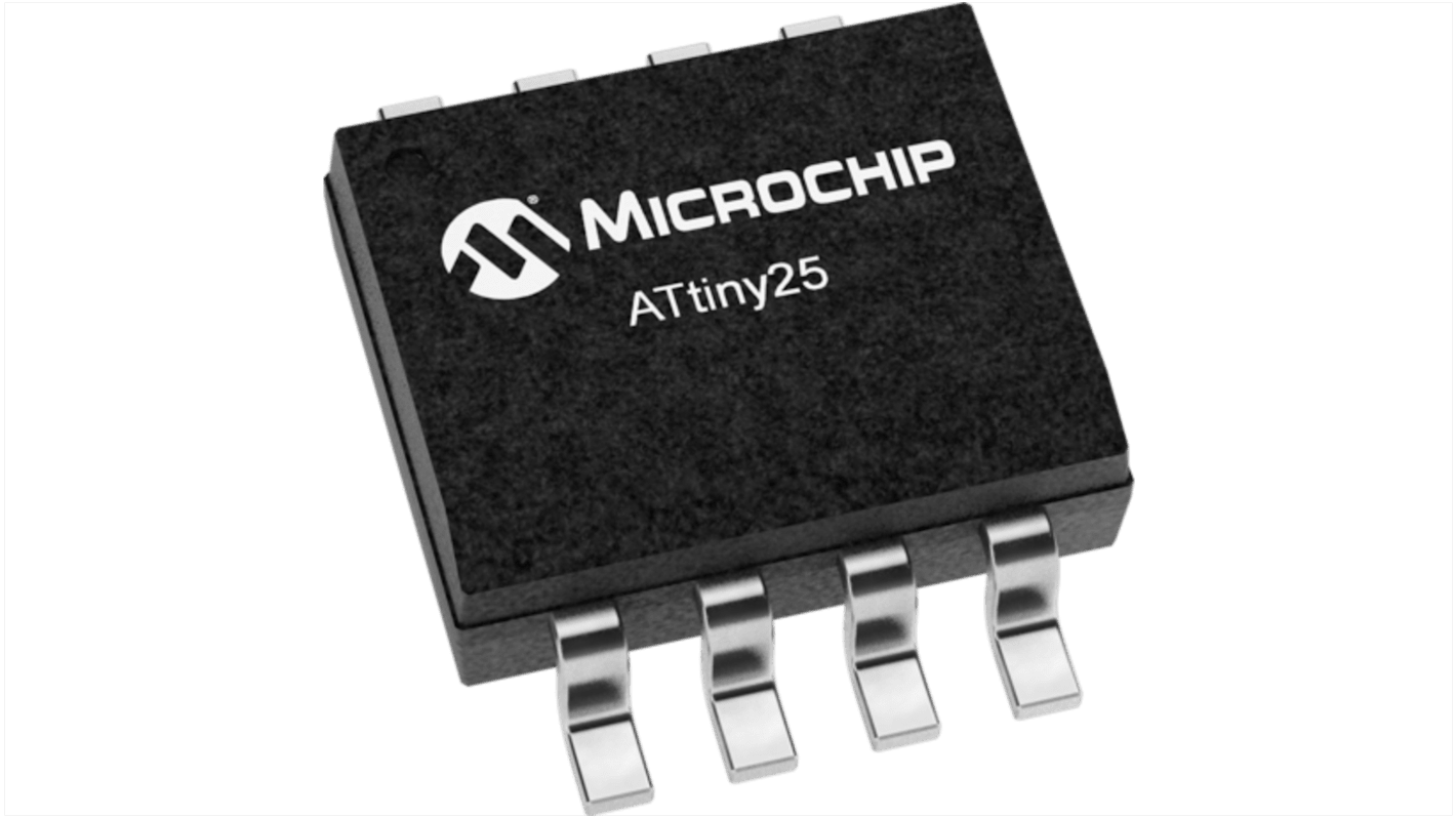 Microcontrollore Microchip, AVR, SOIJ, ATtiny25, 8 Pin, Montaggio superficiale, 8bit, 20MHz