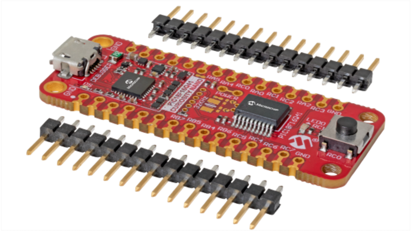 Placa de desarrollo PIC18F16Q41 Curiosity Nano Evaluation Kit de Microchip