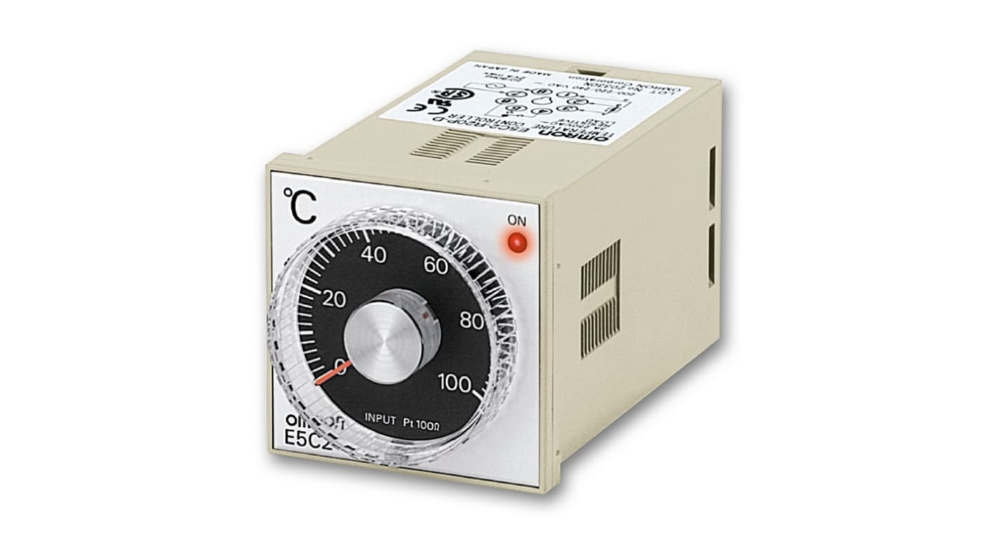 Omron E5C2 Panel Mount PID Temperature Controller, 48 x 48mm 4 Input, 4 Output Relay, 240 V Supply Voltage