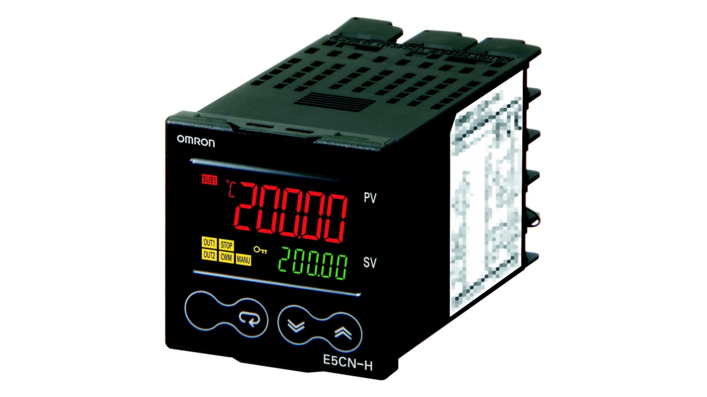Omron E5CN Panel Mount PID Temperature Controller, 48 x 48mm 2 Input, 2 Output Linear, Analogue, 0-10 V, 100 → 240 V ac