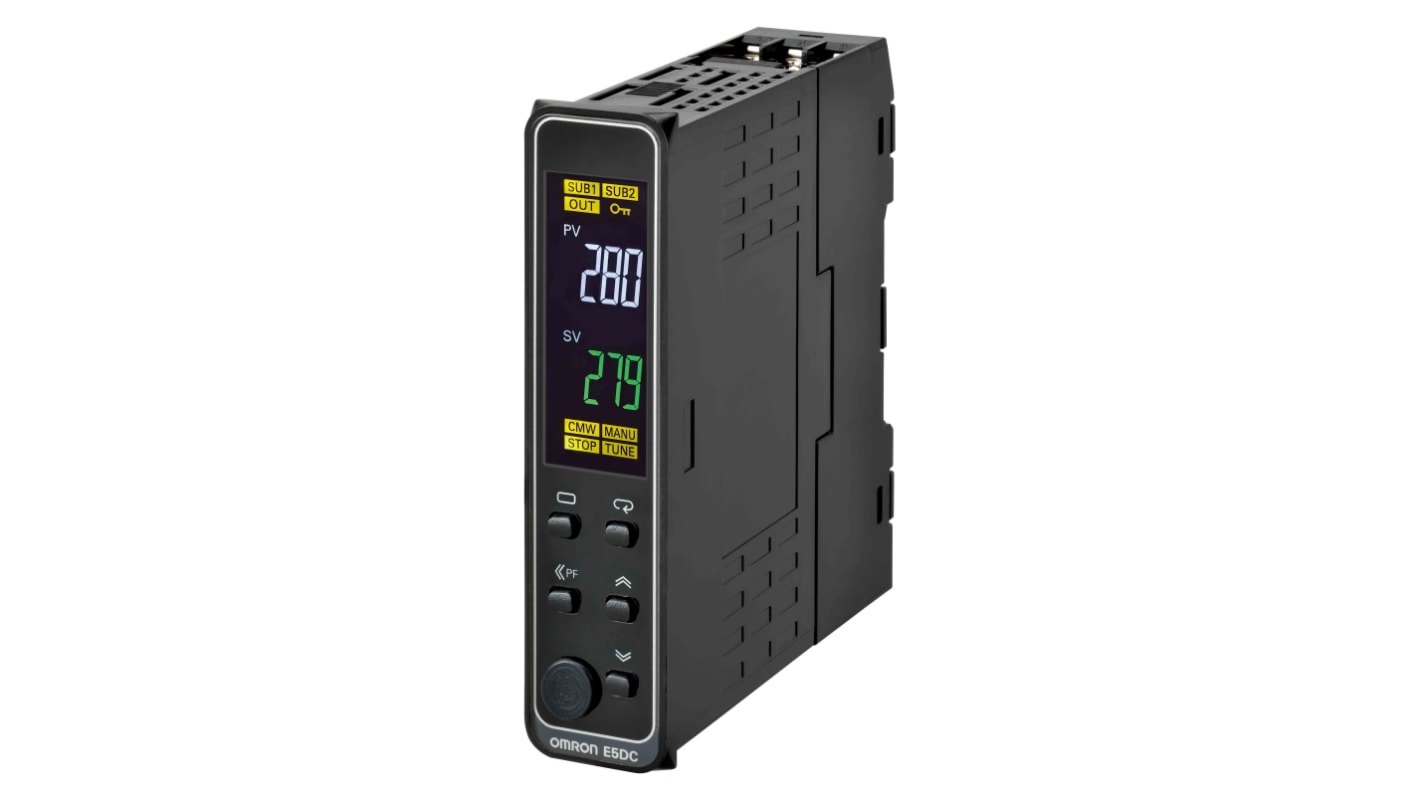 Termoregolatori PID Omron E5DC, 100 → 240 V c.a., 22.5mm, 0 uscite SSR, relè a stato solido, logica