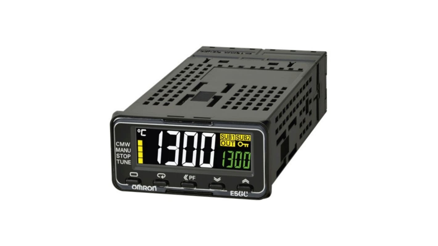 Controlador de temperatura PID Omron serie E5GC, 48 x 24mm, 24 VCA/VCC, 1 entrada Universal, Termómetro de resistencia