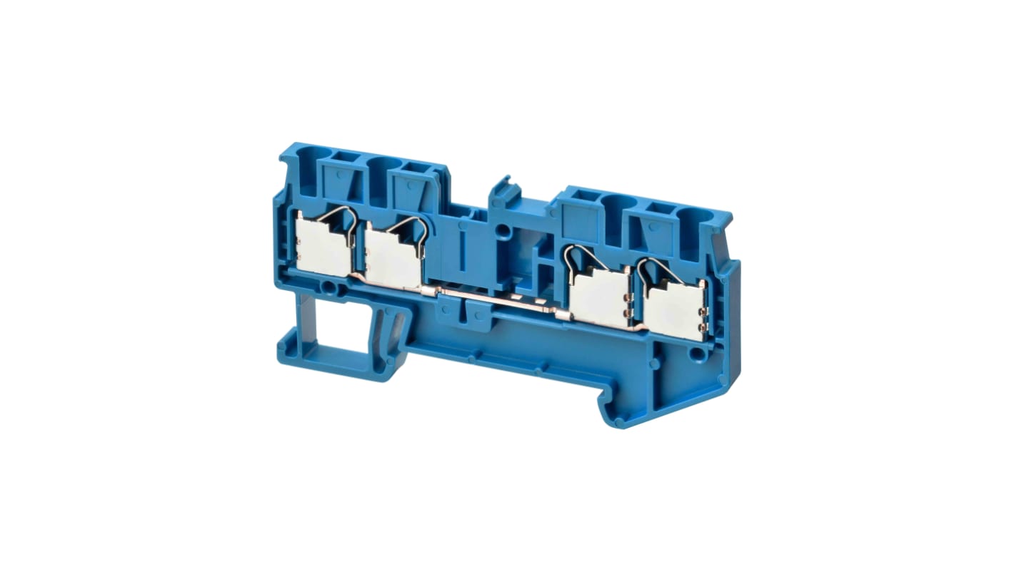 Omron DIN Rail Terminal Block, 17.5A, 14 AWG Wire, Push In Termination