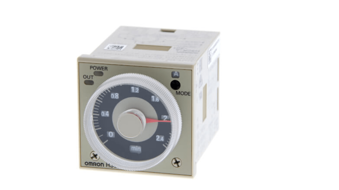 Omron H3CR Series DIN Rail Mount Timer Relay, 240V ac, 0.1 s → 600h