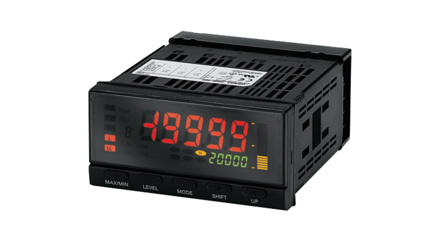 Indicateur numérique multifonction Omron, Ecran LCD négatif (LED rétroéclairé) numérique 7 segments, 1 digits