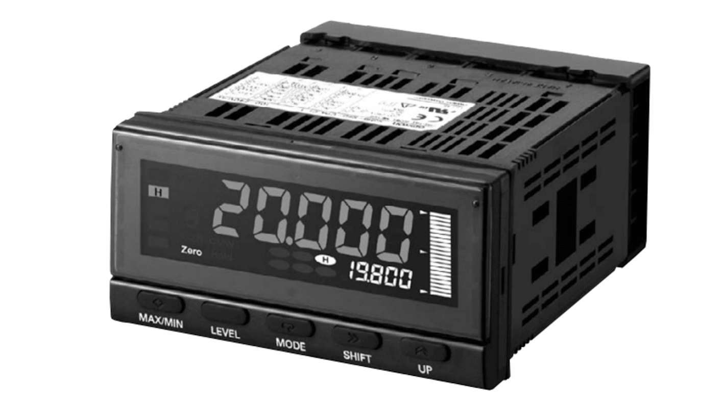 Indicateur numérique multifonction Omron, Ecran LCD négatif (LED rétroéclairé) numérique 7 segments, 1 digits