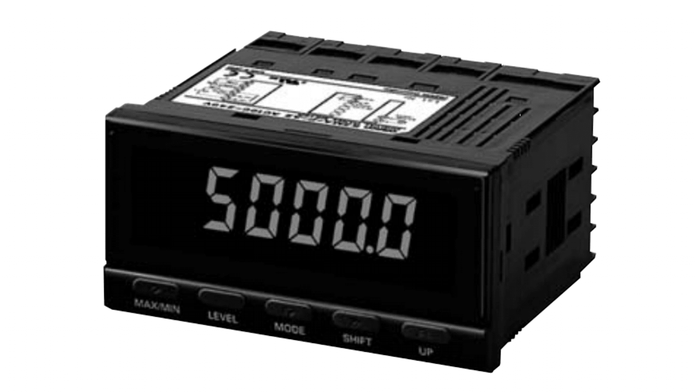 Indicateur numérique multifonction Omron, Ecran LCD négatif (LED rétroéclairé) numérique 7 segments, 5 digits