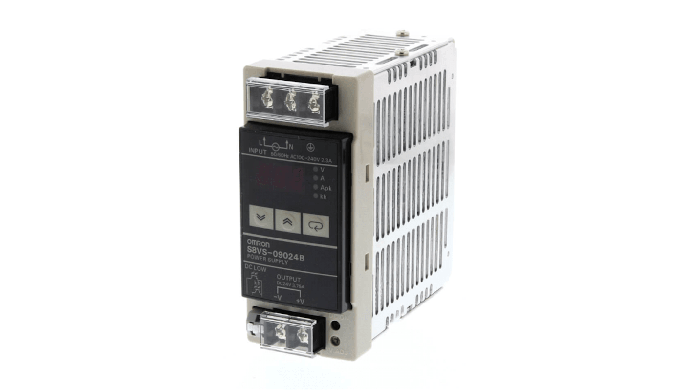 Omron S8VS Getaktet DIN-Schienen Netzteil, 240V ac, 24V dc / 3.75A