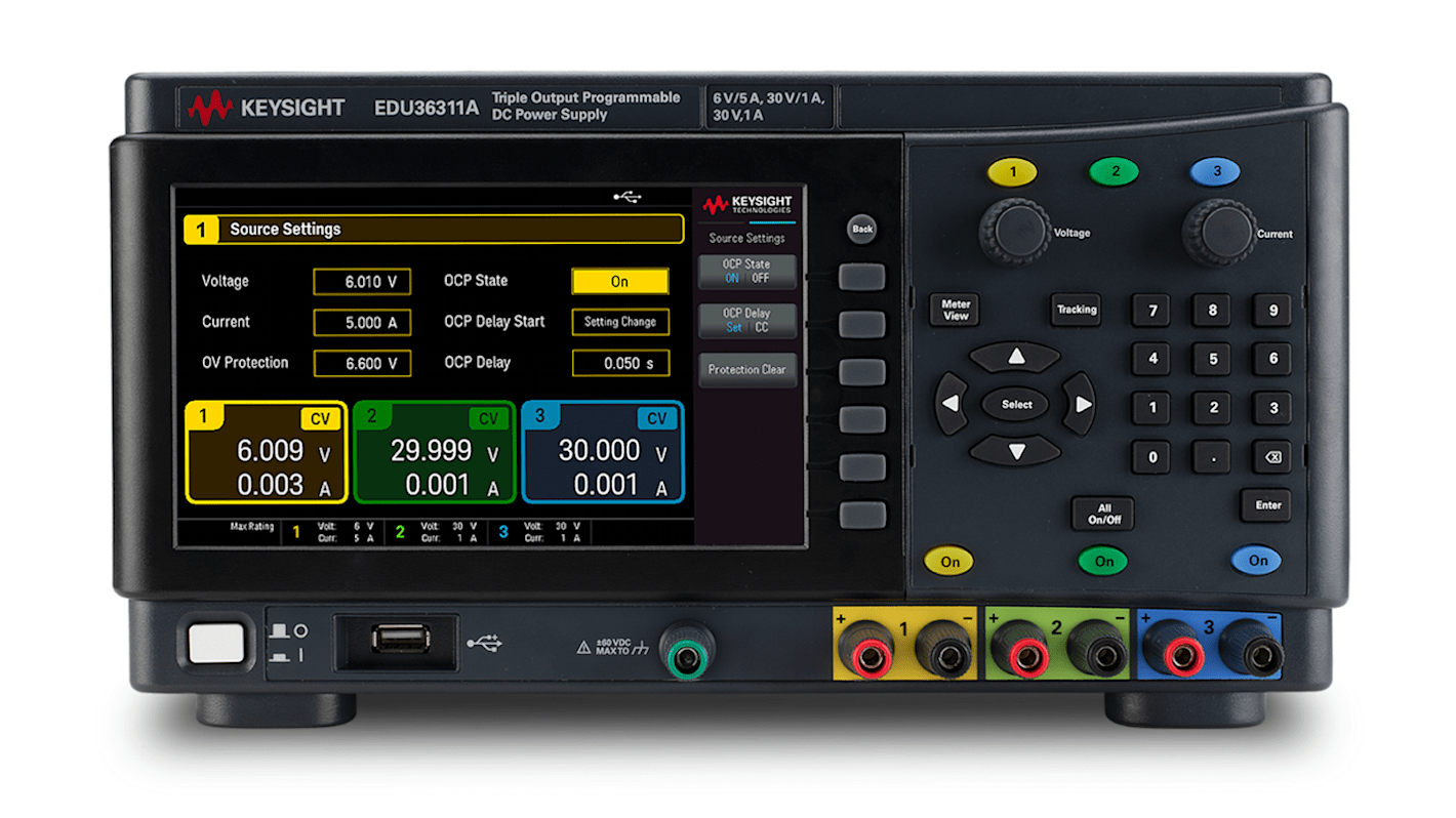 Keysight Technologies ベンチ電源, 出力数：3, 0 → 30V, 1A