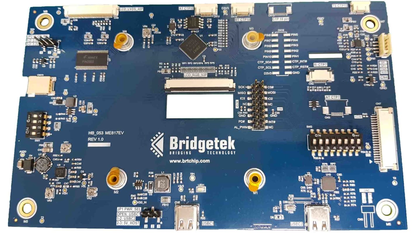 Bridgetek ME817EV, Customer BT817 Evaluation Board With BT817 Gen4 EVE IC for LVDS Displays, RGB Displays