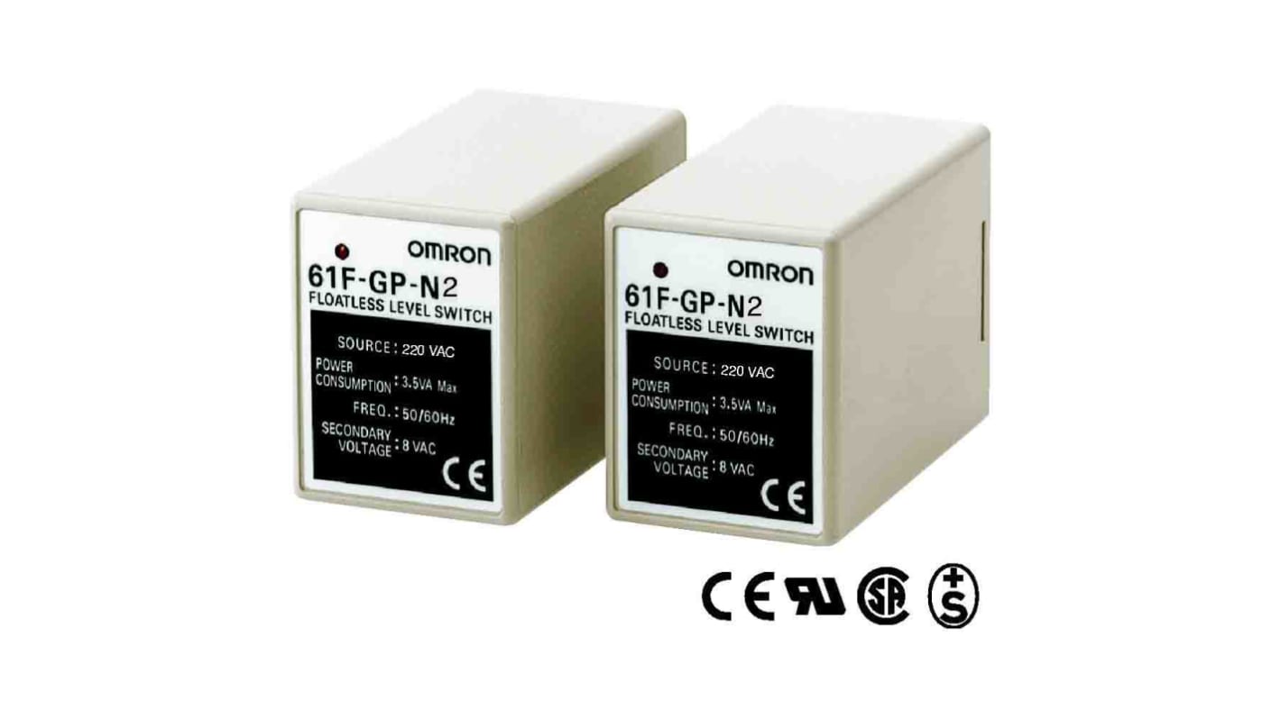 Régulateur de niveau conductif Omron 61F-GP-N 3 entrées, Rail DIN, 110 V