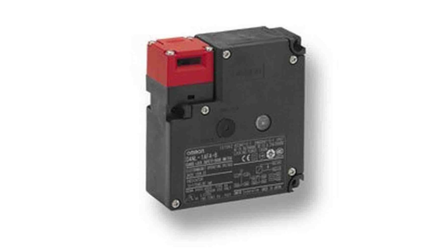 Interruptor de bloqueo por solenoide Omron D4NL, 24V dc, 1NC/1NO + 1NC/1NO, Alimentar para desbloquear