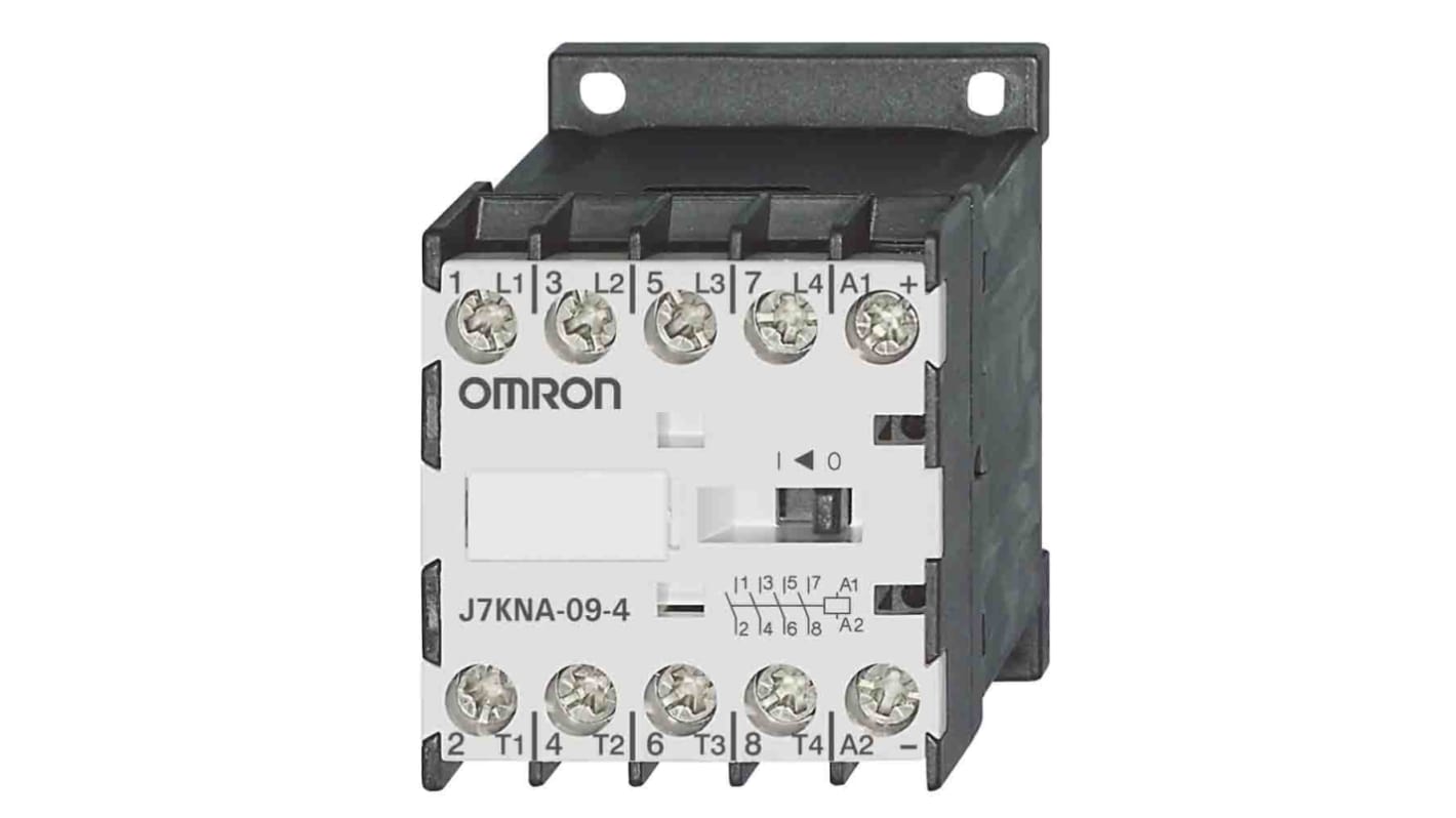 Omron Contactor, 230 VAC Coil, 4-Pole, 9 A, 4 kW, 4NO