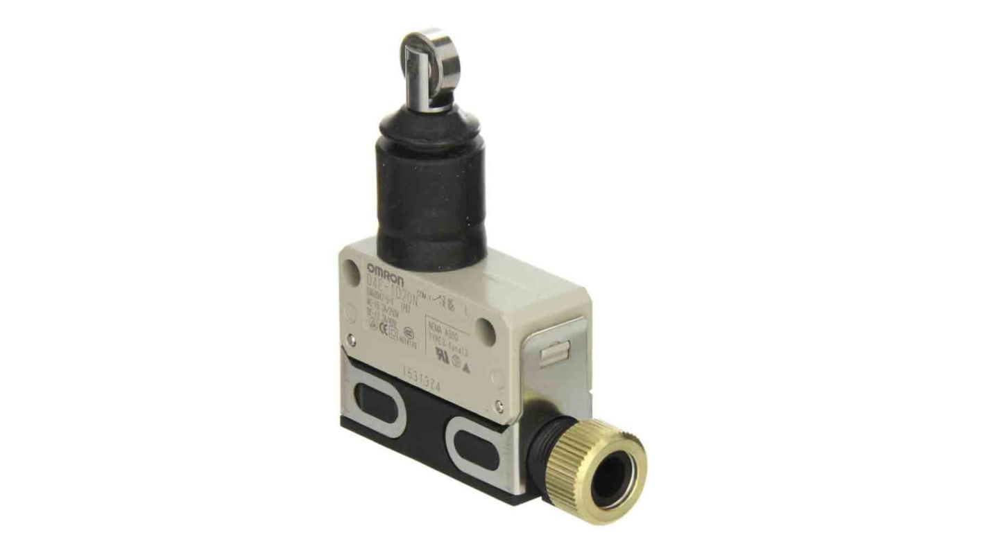 Omron Roller Plunger Limit Switch, IP67, SPDT, 250V ac Max