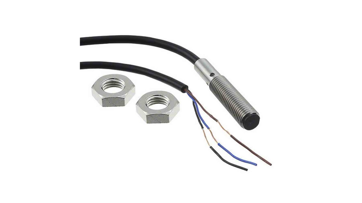 Omron Inductive Barrel-Style Proximity Sensor, M8 x 1, 1.5 mm Detection, PNP Output, IP67