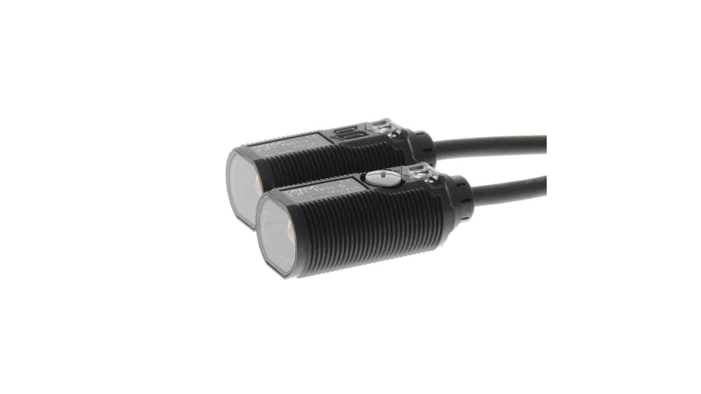 Omron E3F1 zylindrisch Optischer Sensor, Durchgangsstrahl, Bereich 15 m, PNP Ausgang, Anschlusskabel