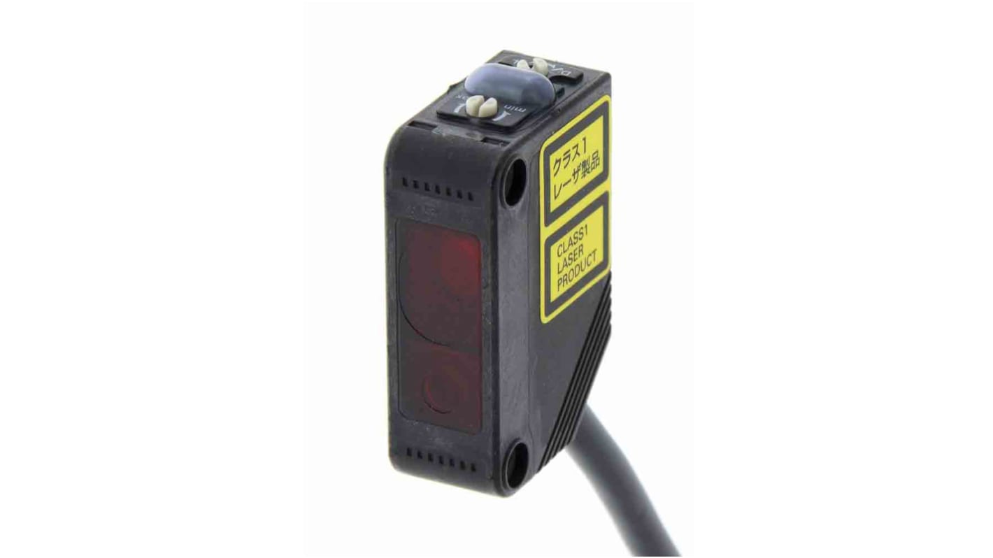 Omron E3Z Kubisch Optischer Sensor, Hintergrundunterdrückung, Bereich 300 mm, PNP Ausgang, Anschlusskabel