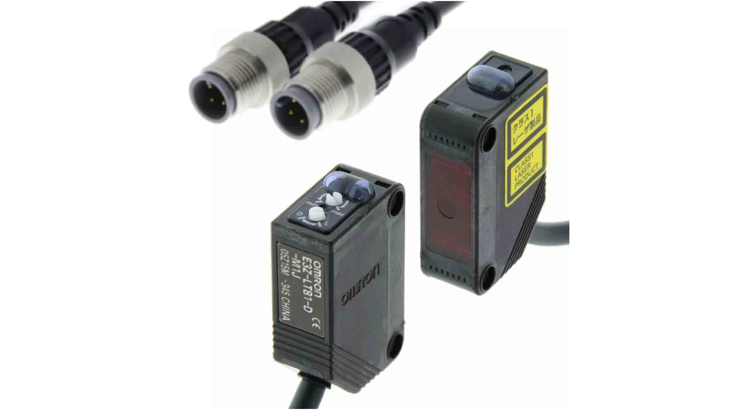 Omron E3Z Kubisch Optischer Sensor, Durchgangsstrahl, Bereich 60 m, PNP Ausgang, M12-Steckverbinder