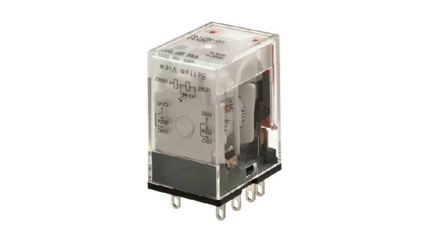 Omron Non-Latching Relay, 24V dc Coil, 5A Switching Current, DPDT