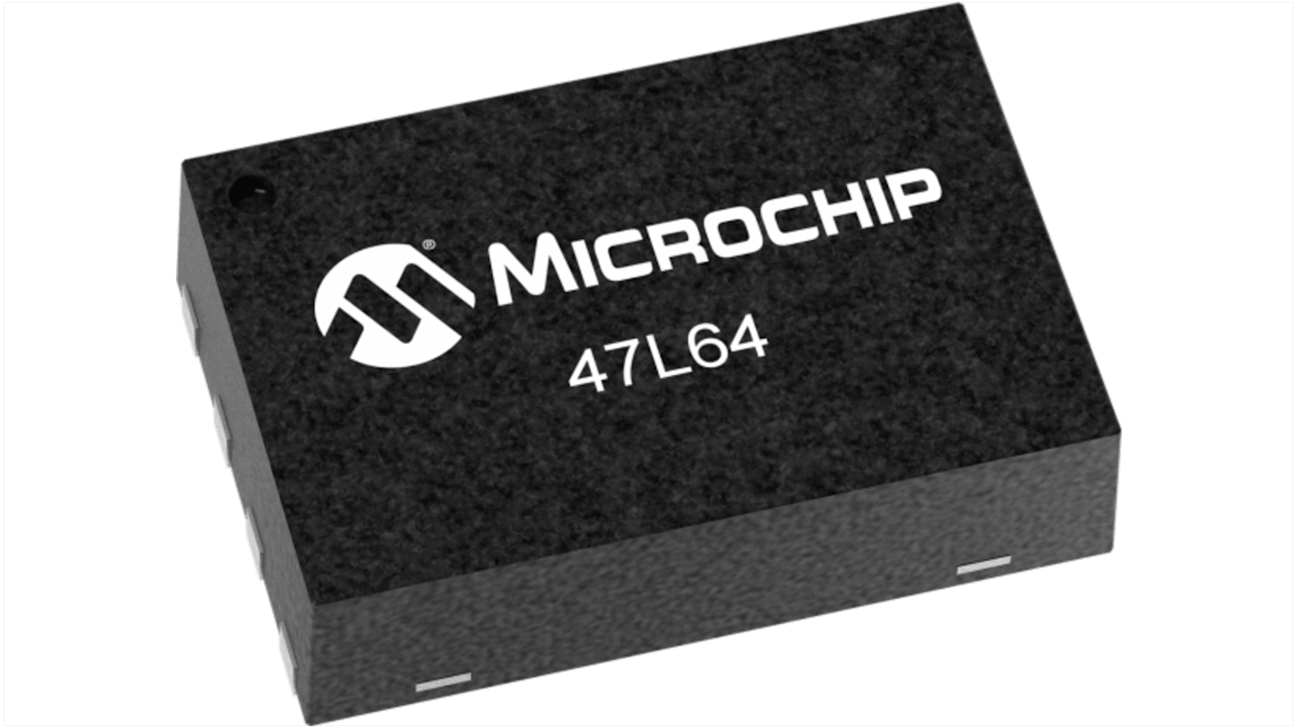 マイクロチップ, SRAM 64kbit, 8 k x 8ビット, 8-Pin 47L64-I/SN