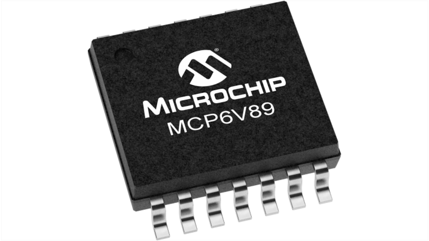 Amplificateur opérationnel Microchip, montage CMS, alim. Simple, TSSOP 14 broches