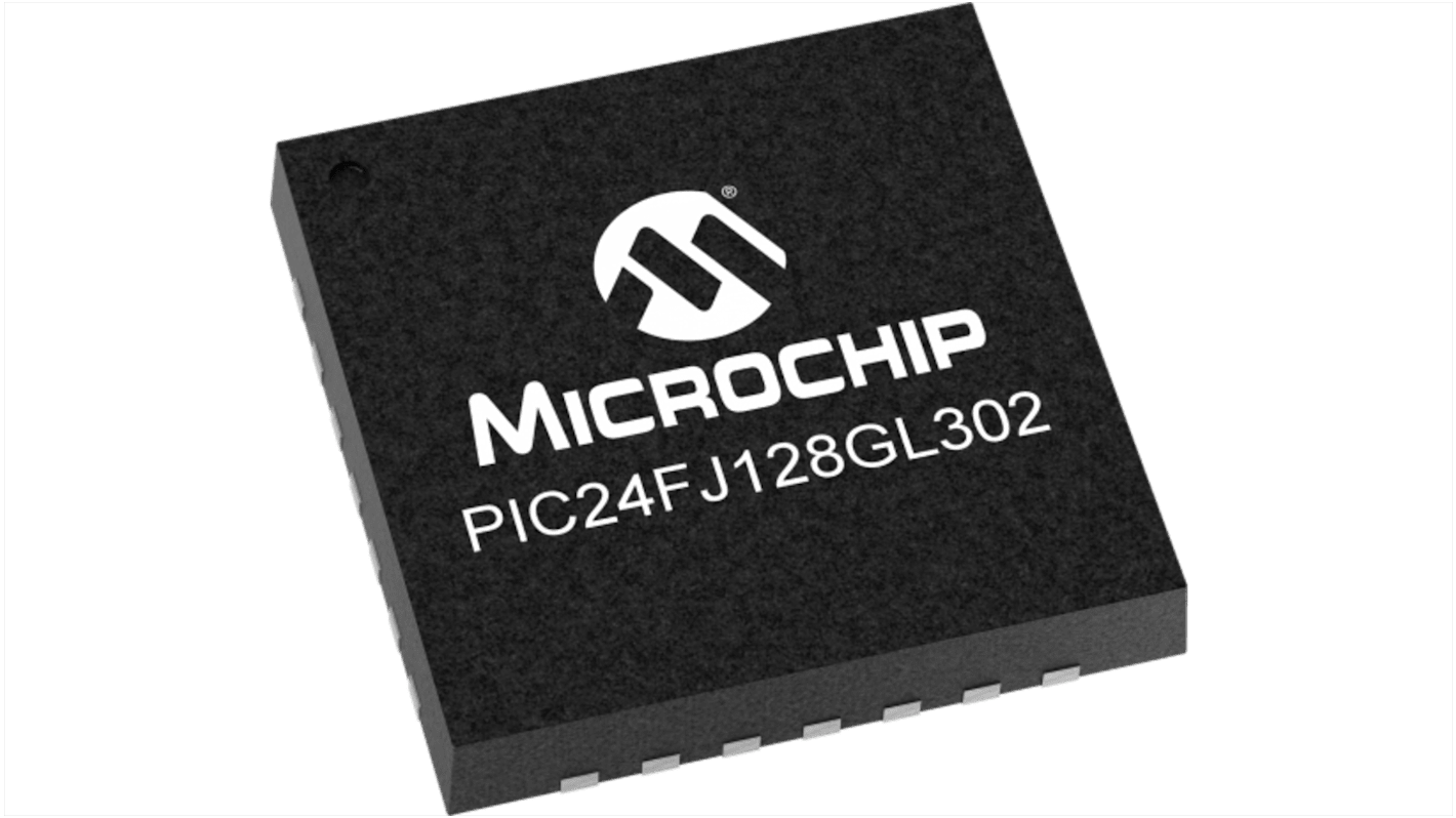Microchip PIC24FJ128GL302-I/MV, 16bit PIC Microcontroller, PIC24FJ GL, 32MHz, 128 kB Flash, 28-Pin QFN
