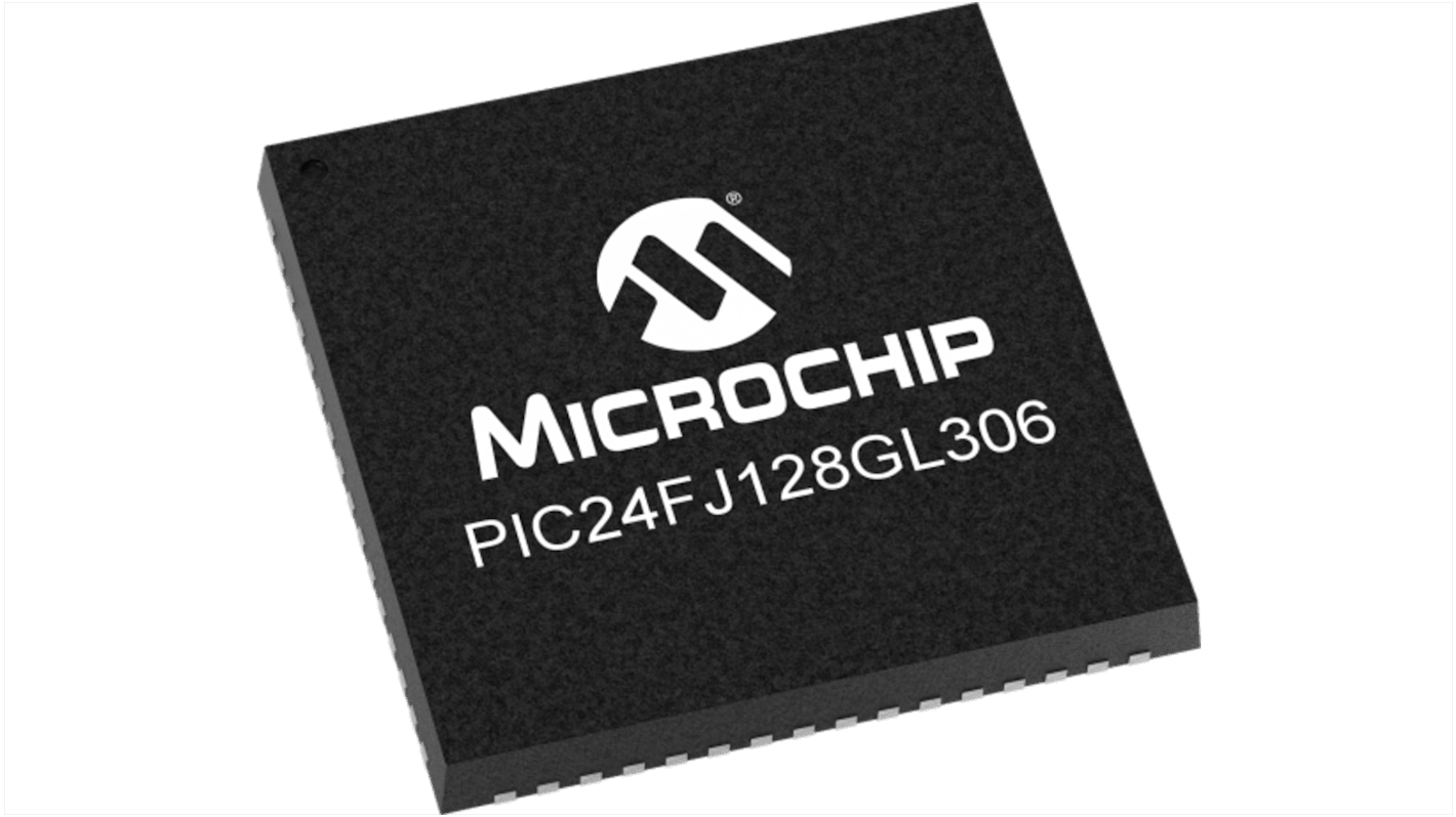 Microchip PIC24FJ128GL306-I/PT, 16bit PIC Microcontroller, PIC24FJ GL, 32MHz, 128 kB Flash, 64-Pin TQFP