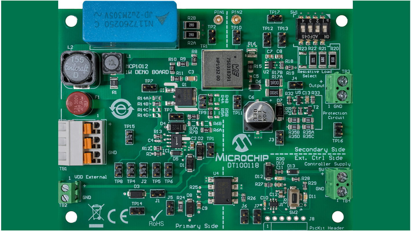 Microchip MCP1012 Entwicklungsbausatz Spannungsregler, MCP1012 1W Demonstration Board AC/DC-Konverter