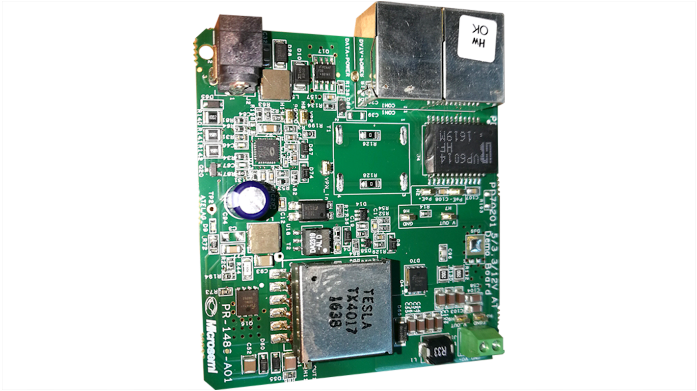 Microchip PD70201 Entwicklungsbausatz Spannungsregler, FB, PD with PD70201 5V 5A Leistungsdetektor