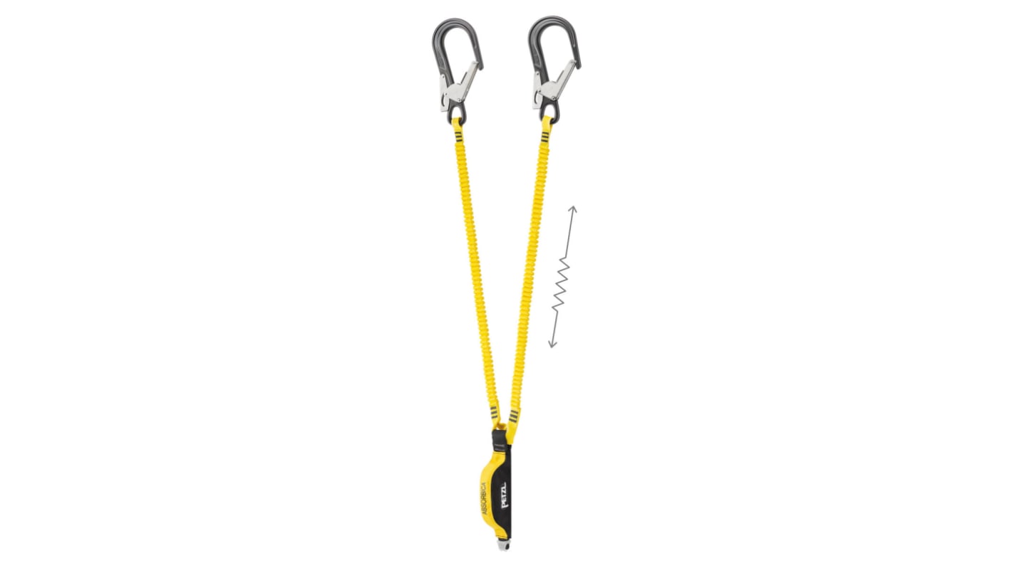 Petzl 2m Fall Arrest Lanyard Twist Lock Locking Carabiner Twin