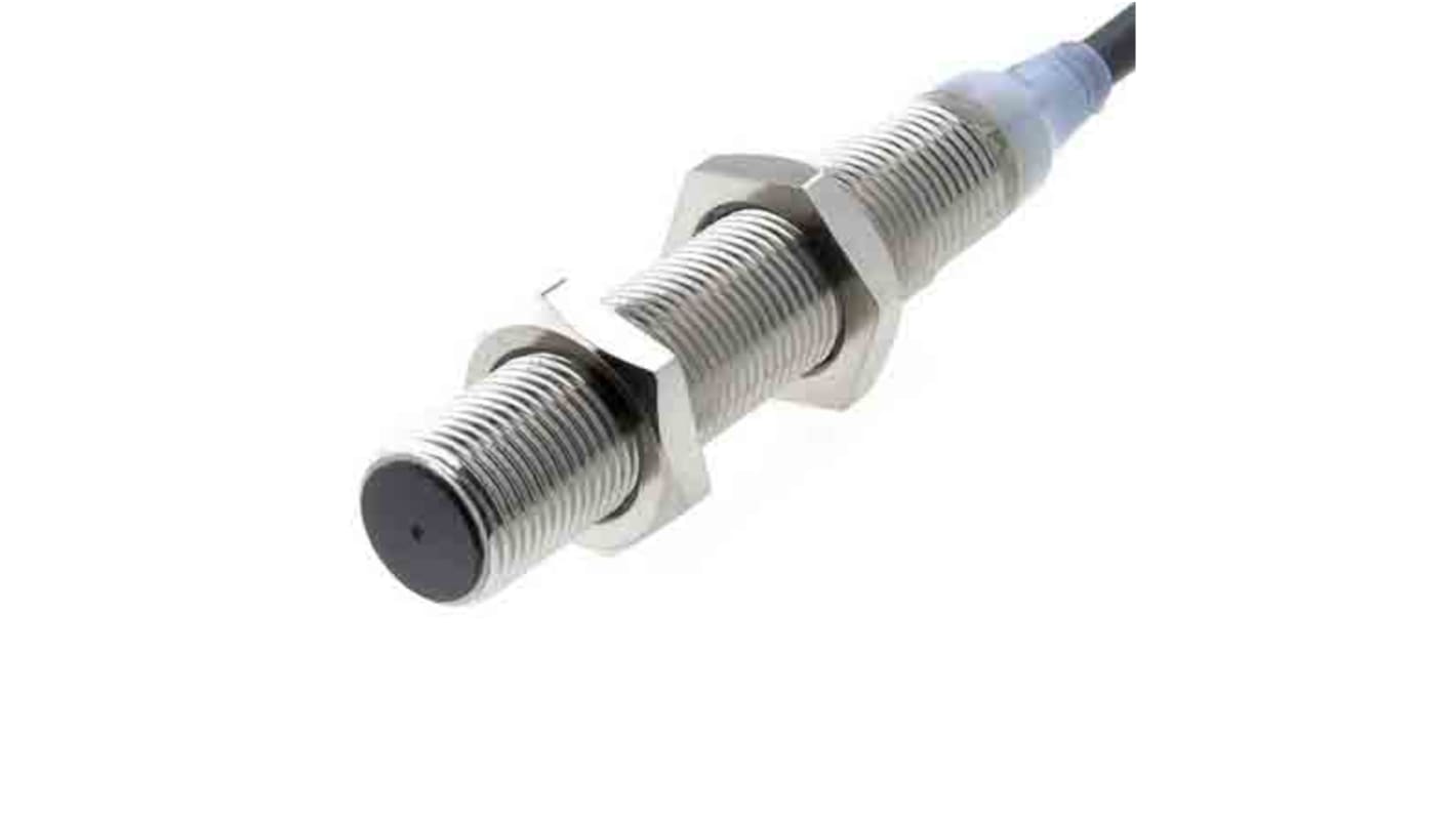 Omron Barrel-Style Proximity Sensor, M12 x 1, 4 mm Detection, PNP Normally Closed Output, 12 → 24 V dc, IP67,