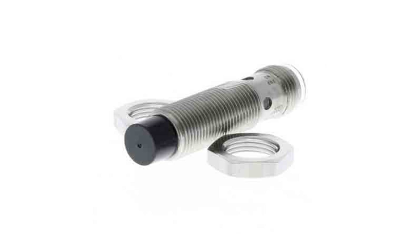 Omron Barrel-Style Proximity Sensor, M12 x 1, 8 mm Detection, PNP Normally Open Output, 12 → 24 V dc, IP67, IP69K
