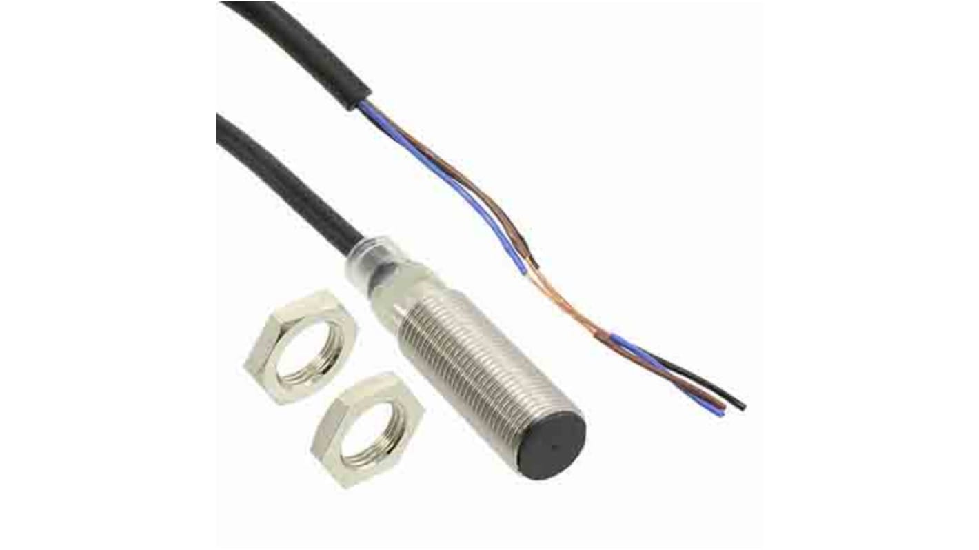 Omron Inductive Barrel-Style Proximity Sensor, M12 x 1, 4 mm Detection, PNP Normally Closed Output, 10 → 30 V