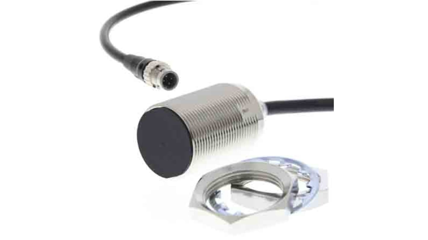 Omron Barrel-Style Proximity Sensor, M30 x 1.5, 22 mm Detection, PNP Normally Open Output, 10 → 30 V dc, IP67,