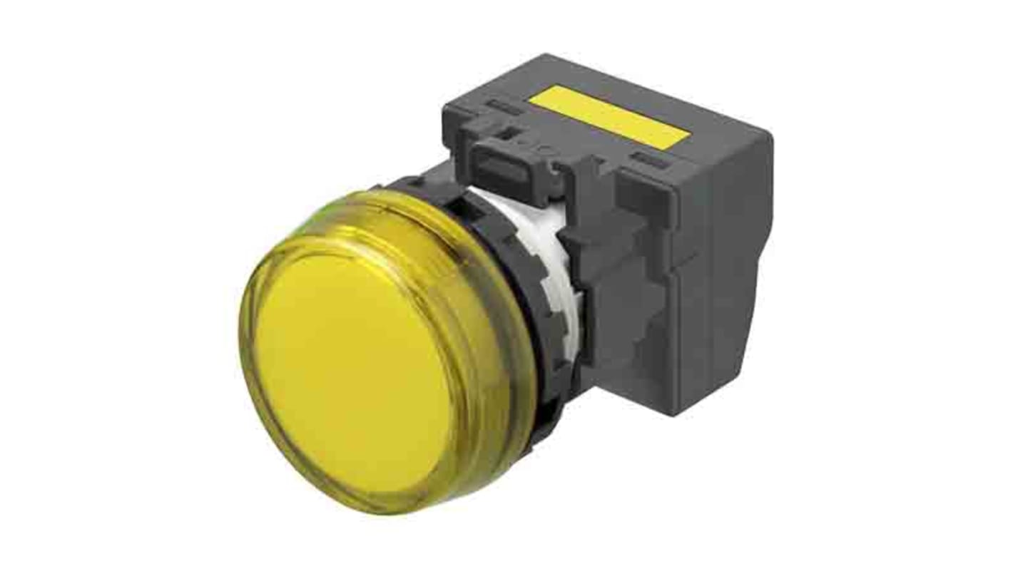 Omron M22N Series Yellow Panel Mount Indicator, 22mm Mounting Hole Size, IP66