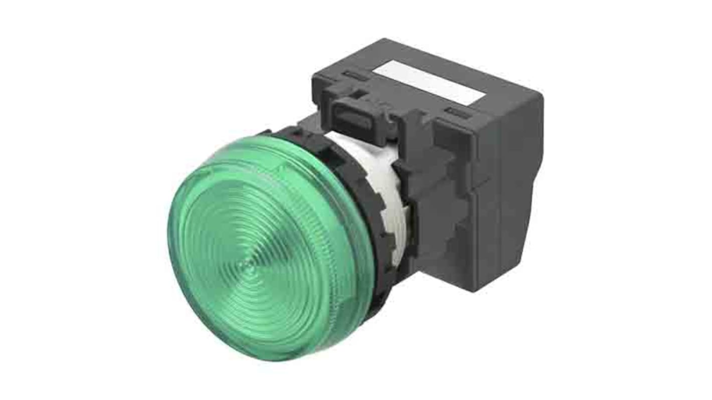 Voyant LED lumineux  Vert Omron, dia. 22mm, IP66