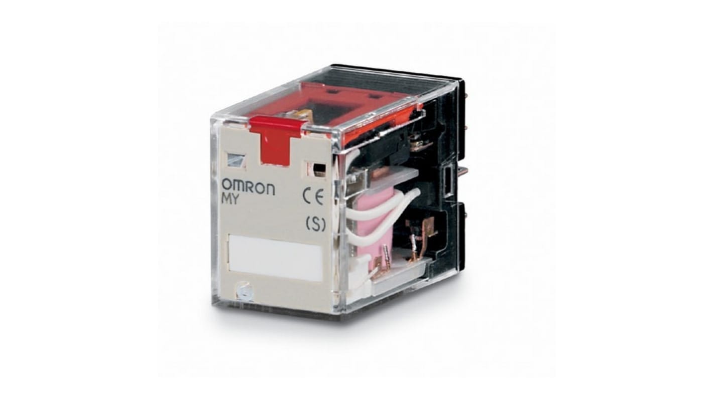Omron Plug In Non-Latching Relay, 220 → 240V ac Coil, 5A Switching Current, 4PDT