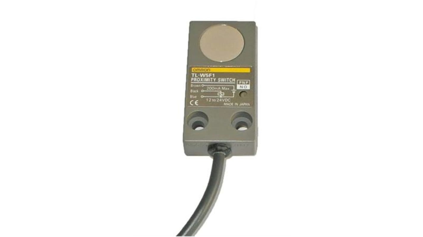 Sensore di prossimità induttivo a parallelepipedo Omron, PNP, rilevamento 5 mm, 12 → 24 V c.c.